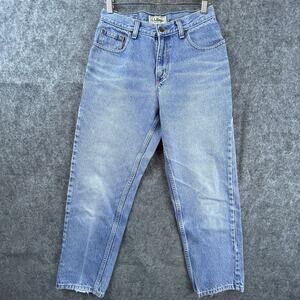 Vintage L.L.Bean Jeans Womens 6P Blue Denim Straight Taper Ripped Distressed